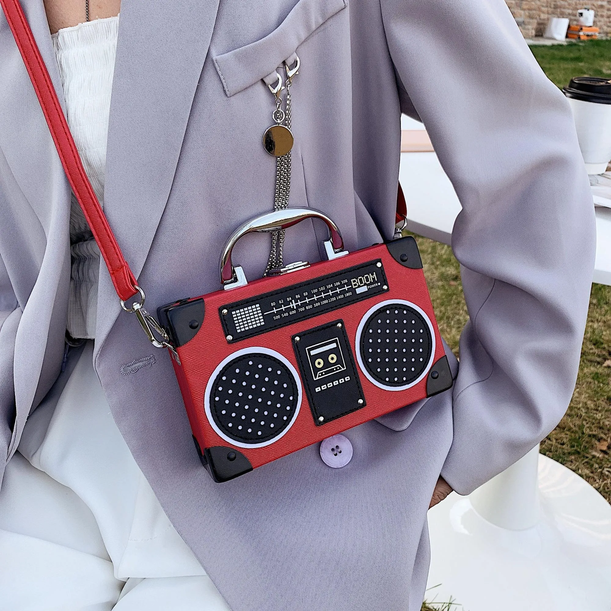 Retro Radio Box Crossbody Shoulder Bag