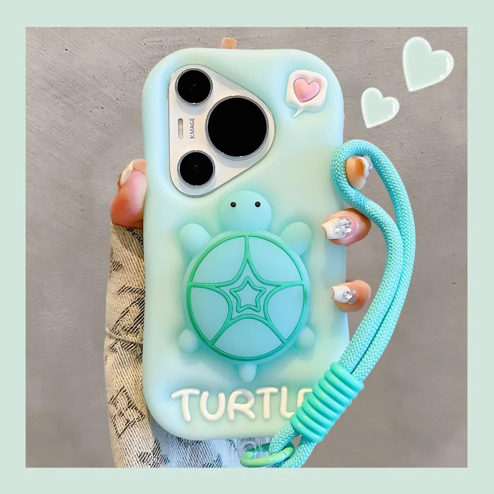 Glow-in-the-Dark Turtle Phone Stand Case